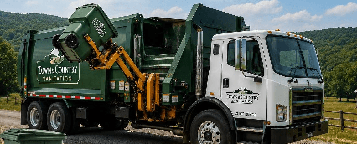 Town & Country Sanitation truck on a route